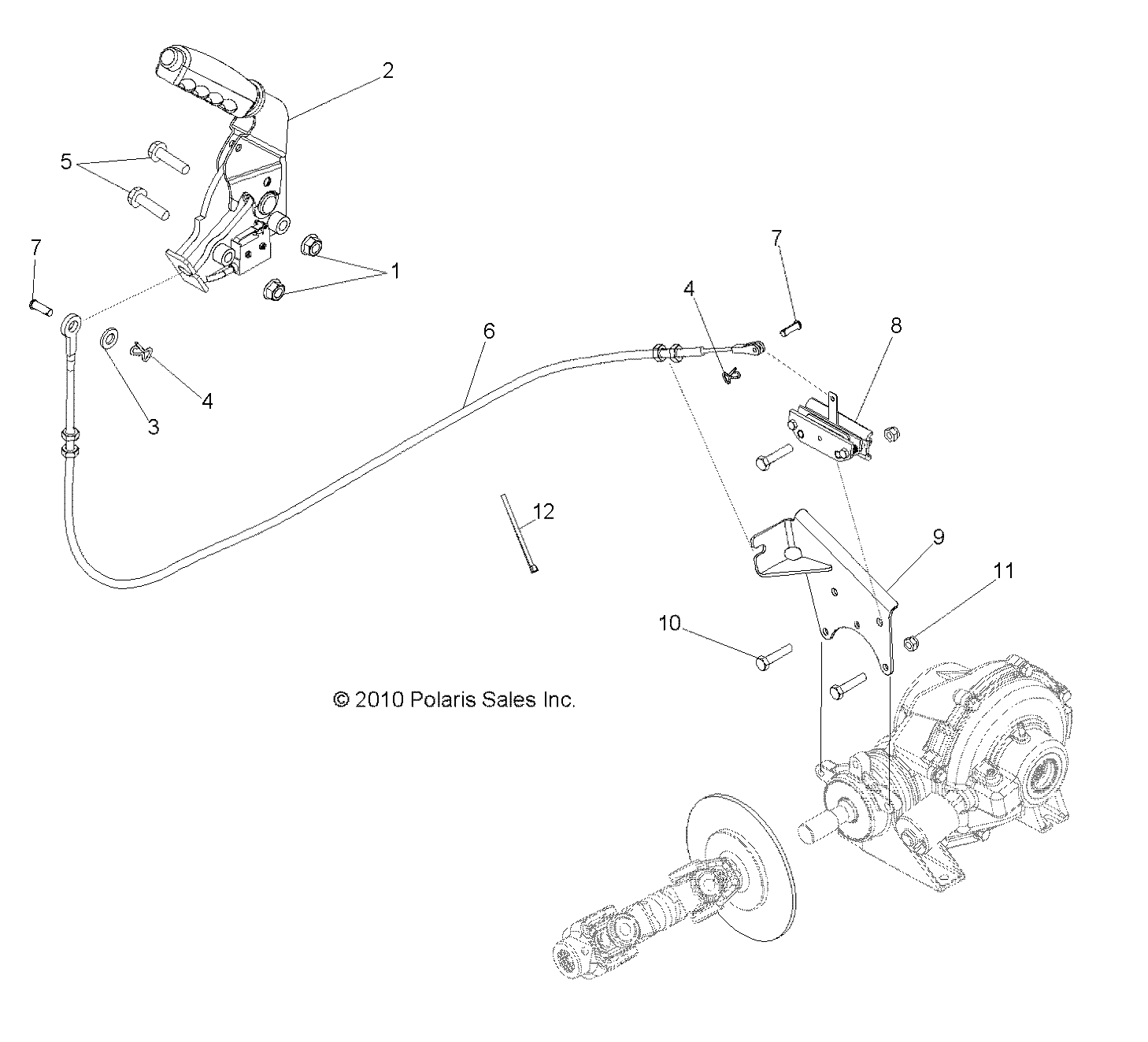 BRAKES, PARK BRAKE ASM. - R13WH90DG (49RGRBRAKEPARK11DCREW)