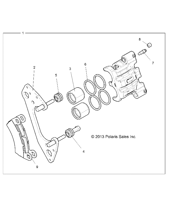 BRAKES, FRONT CALIPER - Z18VDE99FK/S99CK/FK (49RGRCALIPER14RZR1000)