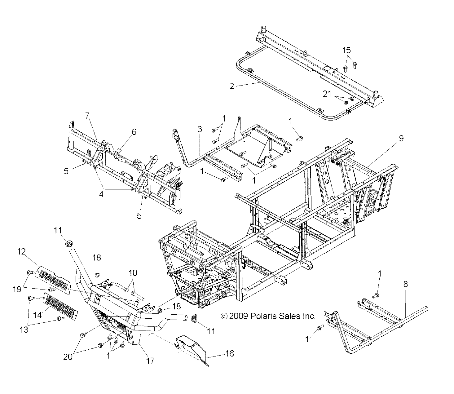 CHASSIS, FRAME and FRONT BUMPER - R10TH76/TY76 ALL OPTIONS (49RGRCHASSIS108004X4)