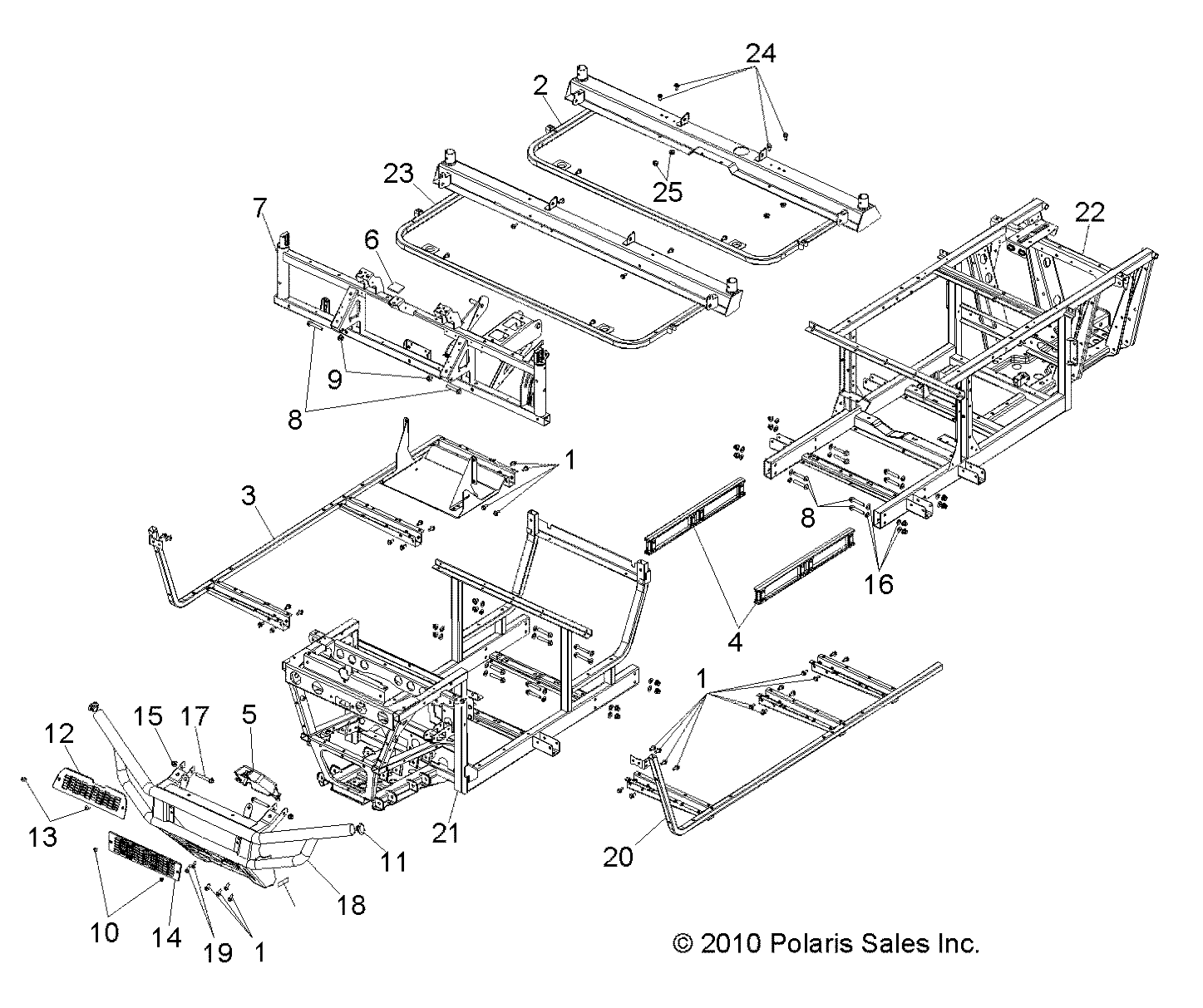 CHASSIS, FRAME and FRONT BUMPER - R10WH76AG/AH/AR/AV/WY76AW/AZ (49RGRCHASSIS10CREW)