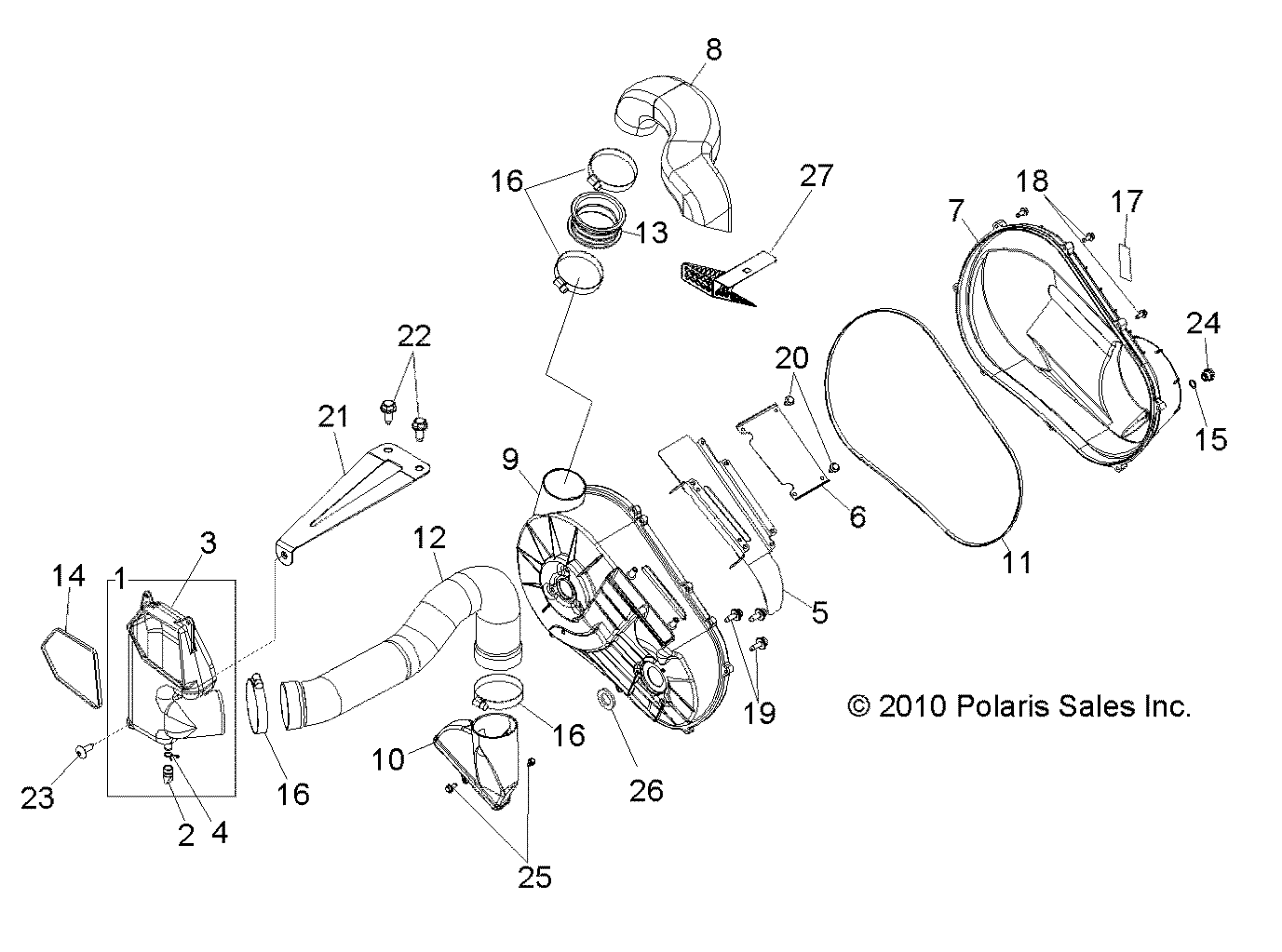 DRIVE TRAIN, CLUTCH COVER and DUCTING - R11JH87AA/AD (49RGRCLUTCHCVR11RZR875)