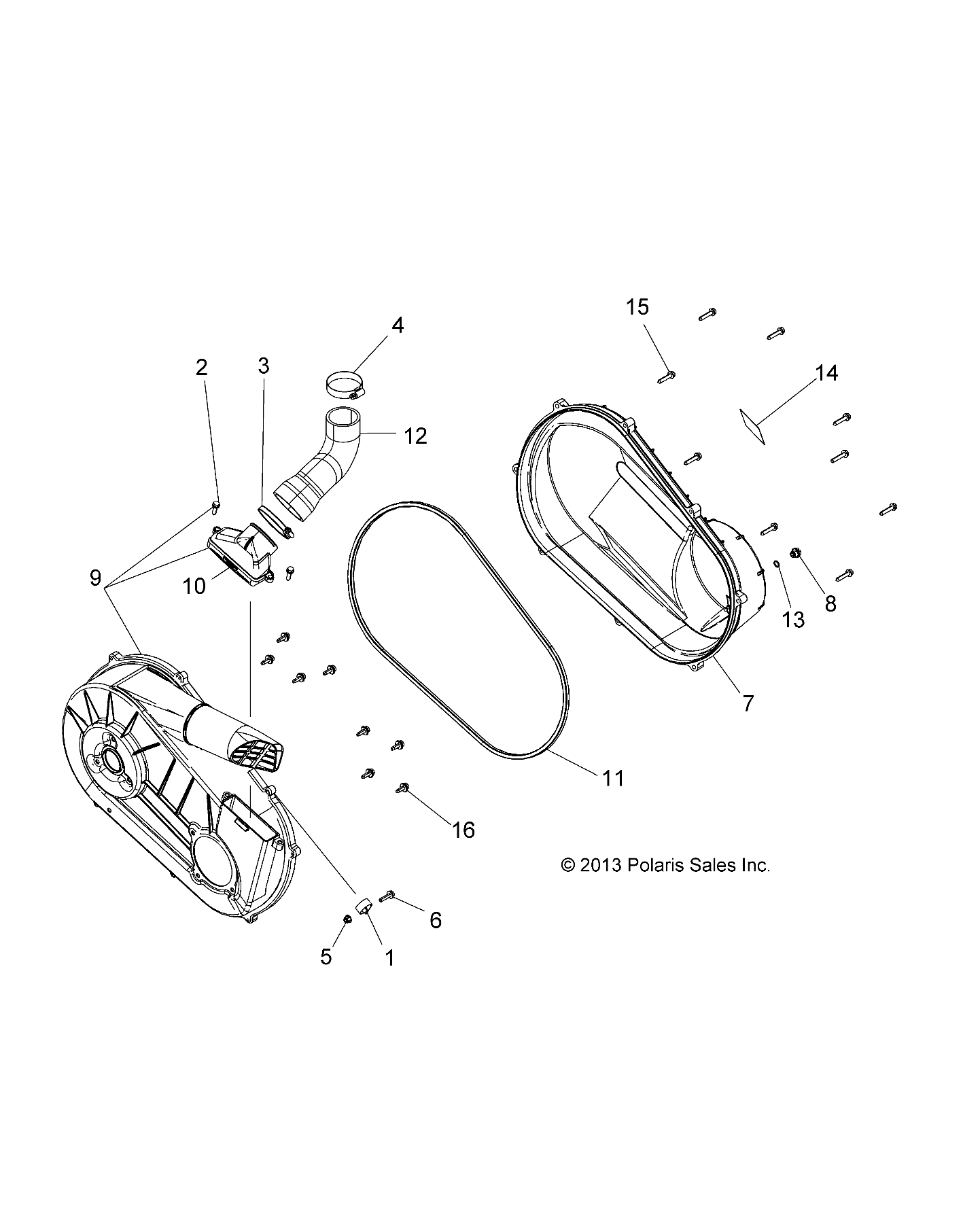 DRIVE TRAIN, CLUTCH COVER and DUCTING - R14RH57FX (49RGRCLUTCHCVR14570)