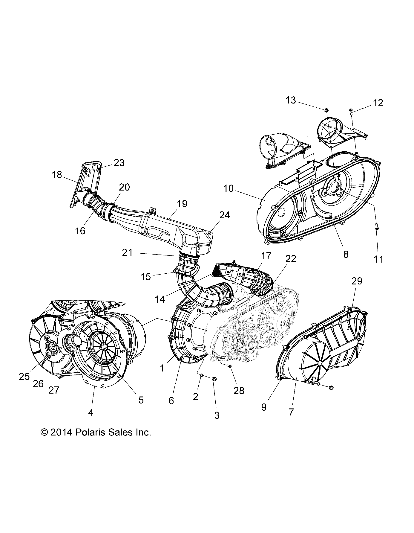 BODY, CLUTCH COVER and DUCTING - R15RTAD1AA/EA/ED1EA (49RGRCLUTCHCVR151KDSL)