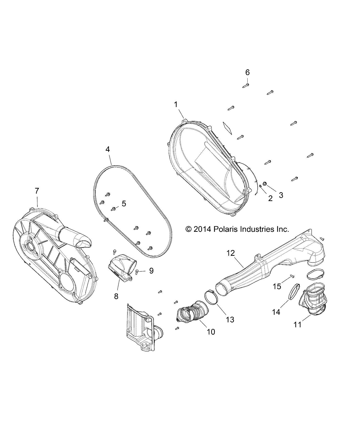 DRIVE TRAIN, CLUTCH COVER and DUCTING - R15RUA57AA/E57AC (49RGRCLUTCHCVR15570F)