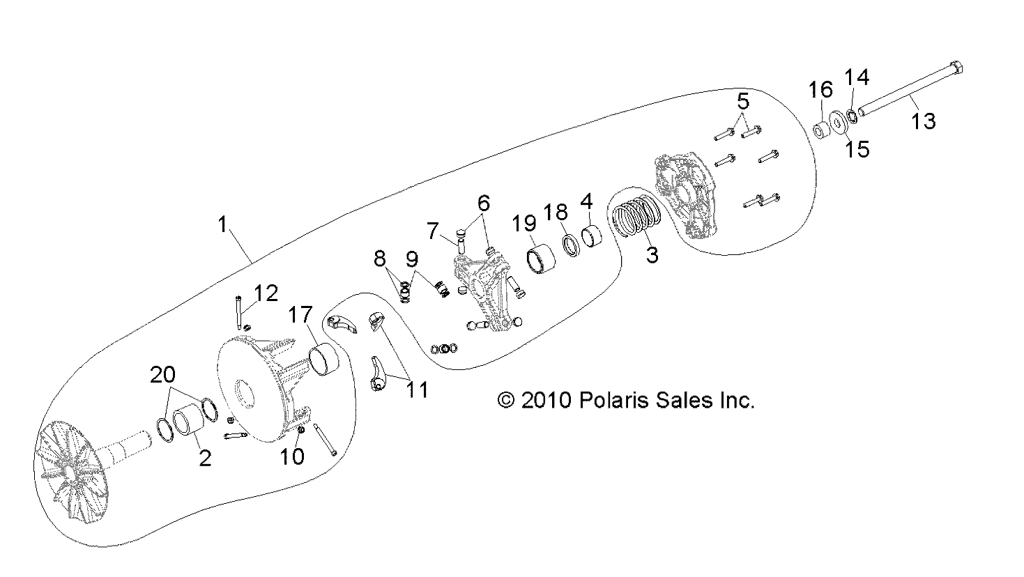 DRIVE TRAIN, PRIMARY CLUTCH - R13RH50AG/AH/AM/AR (49RGRCLUTCHDRV11500EFI)