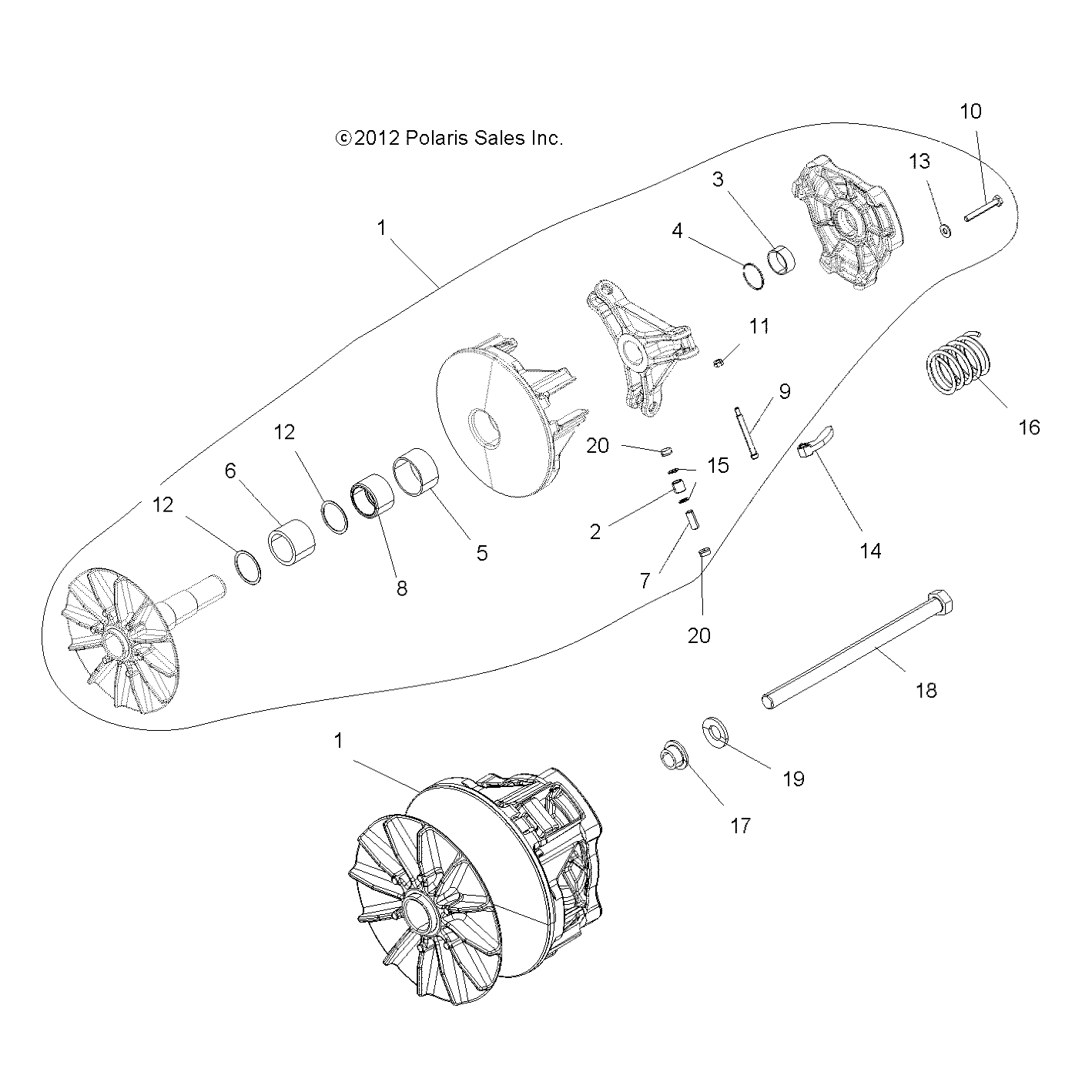 DRIVE TRAIN, CLUTCH, PRIMARY - R13UH88/UH9E ALL OPTIONS (49RGRCLUTCHDRV13900XP)