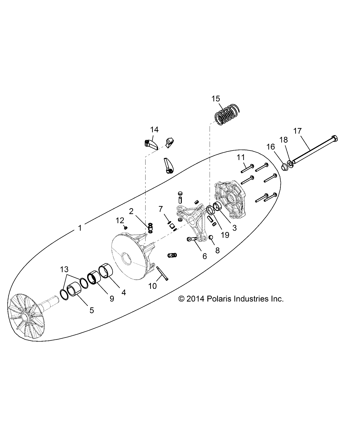 DRIVE TRAIN, PRIMARY CLUTCH - R19RVA87A1/B1/EA9/AH/B9/BH (49RGRCLUTCHDRV14CREW)