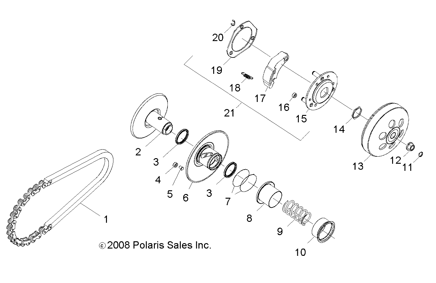 DRIVE TRAIN, CLUTCH, SECONDARY - R13VA17AA/AB (49RGRCLUTCHDVN09RZR170)