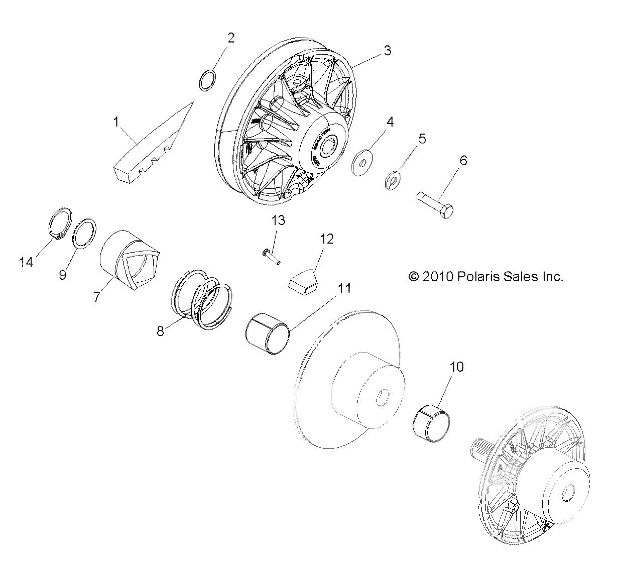 DRIVE TRAIN, SECONDARY CLUTCH - R11RH50AG/AH/AR (49RGRCLUTCHDVN11500EFI)