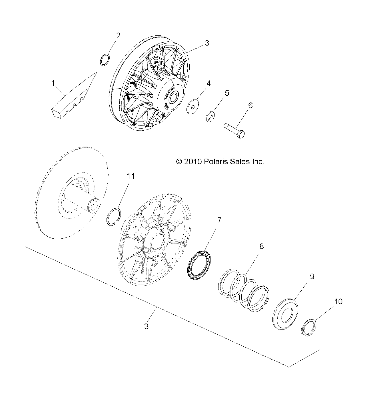 DRIVE TRAIN, SECONDARY CLUTCH - R11TH90DG (49RGRCLUTCHDVN11900D)