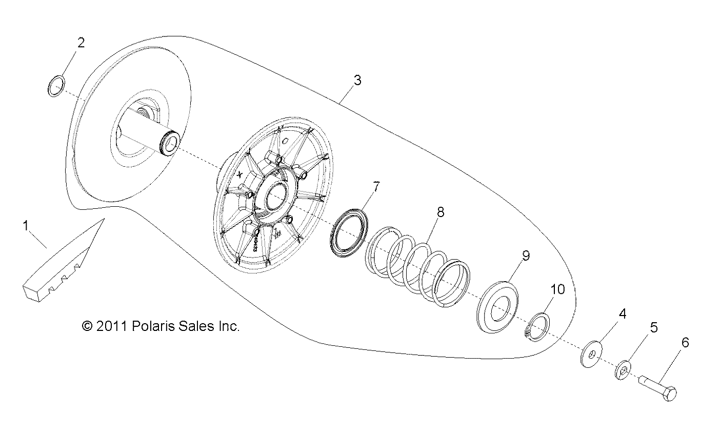 DRIVE TRAIN, SECONDARY CLUTCH - R14WH90DG (49RGRCLUTCHDVN12DCREW)