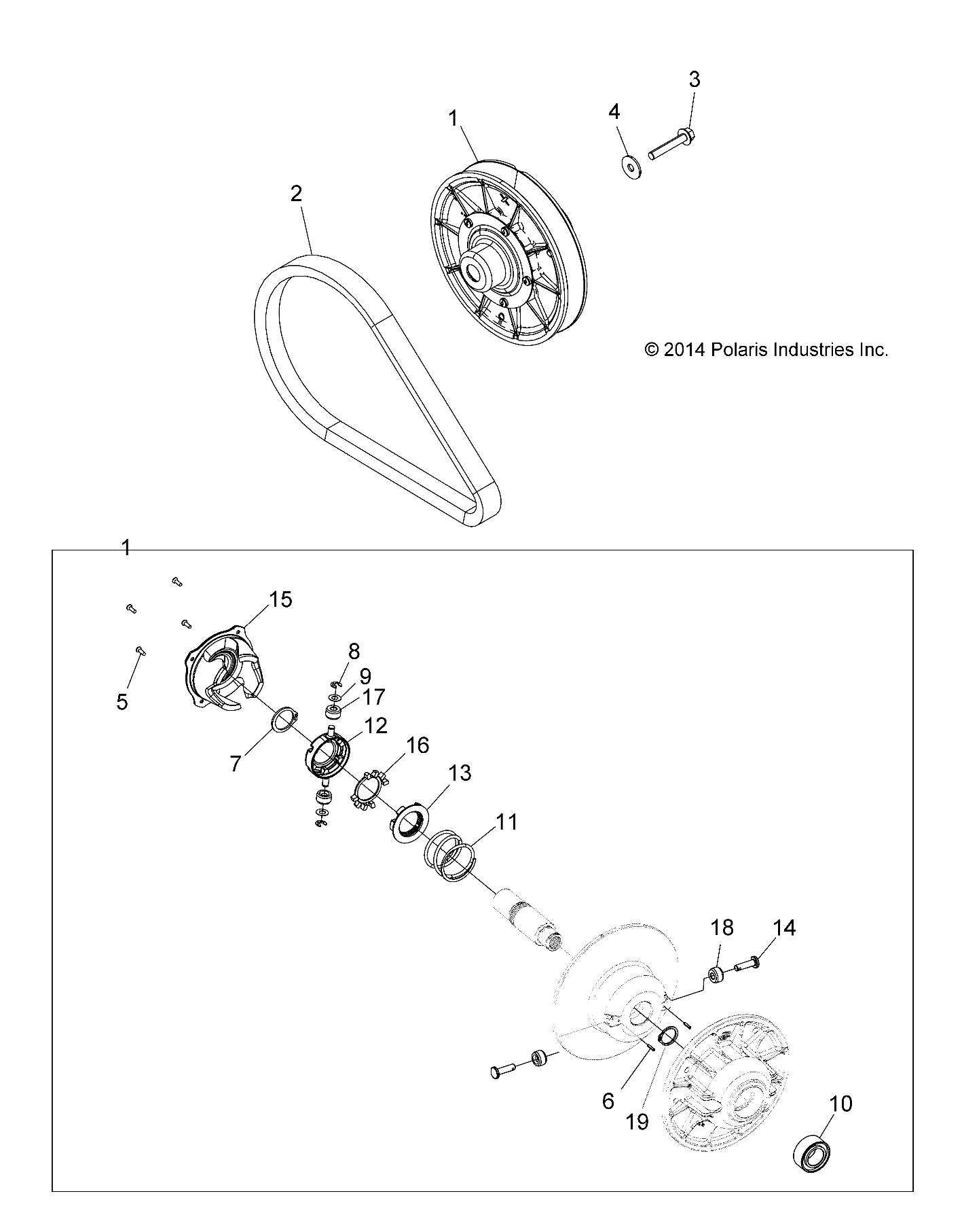 DRIVE TRAIN, SECONDARY CLUTCH - Z15VAE87AK/AS/AI/AN/X87AL (49RGRCLUTCHDVN1323247)