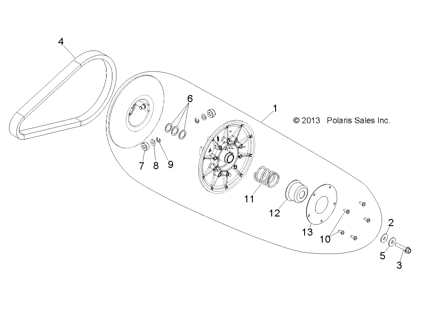 DRIVE TRAIN, SECONDARY CLUTCH - R14RH57FX (49RGRCLUTCHDVN14570)