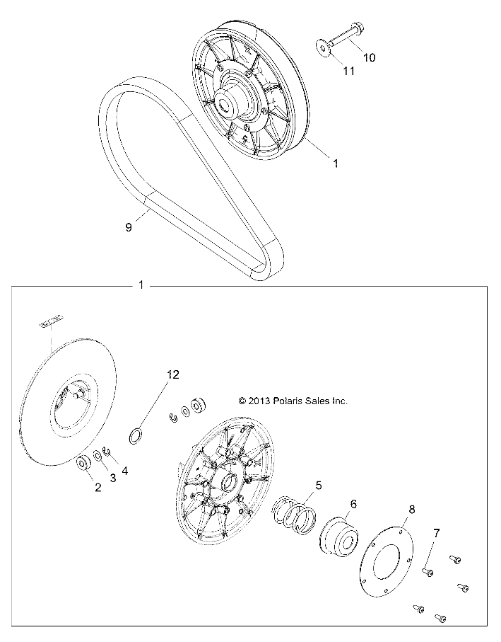 DRIVE TRAIN, SECONDARY CLUTCH - R17RMA57N1 (49RGRCLUTCHDVN14CREW)