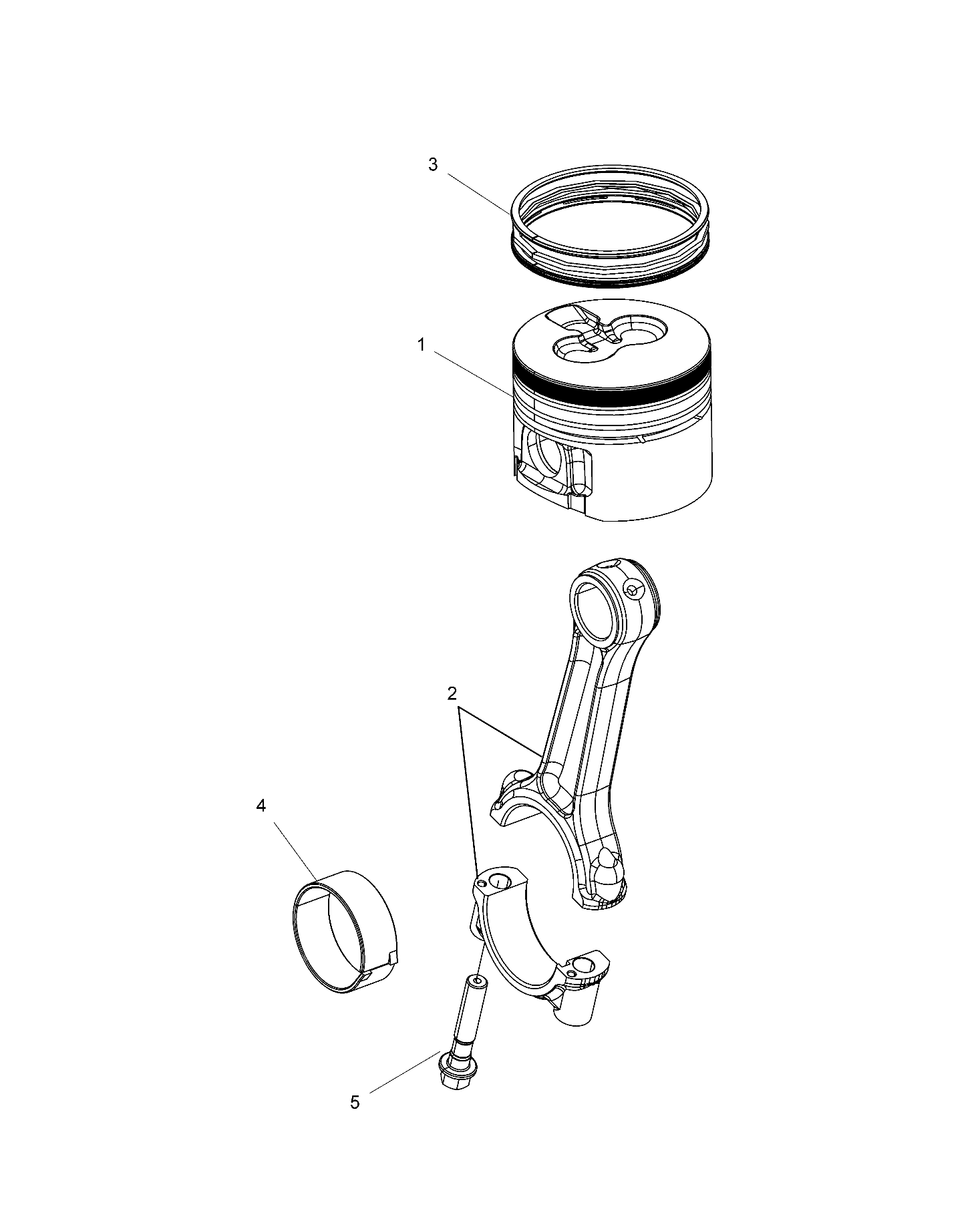 ENGINE, CONNECTING ROD AND PISTON SET - R16RVAD1A1 (49RGRCONROD15DSL)