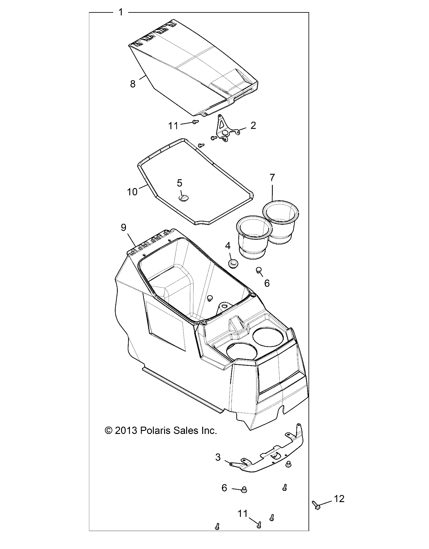 BODY, CENTER CONSOLE - R14WH88A/9EA ALL OPTIONS (49RGRCONSOLE14CREW)