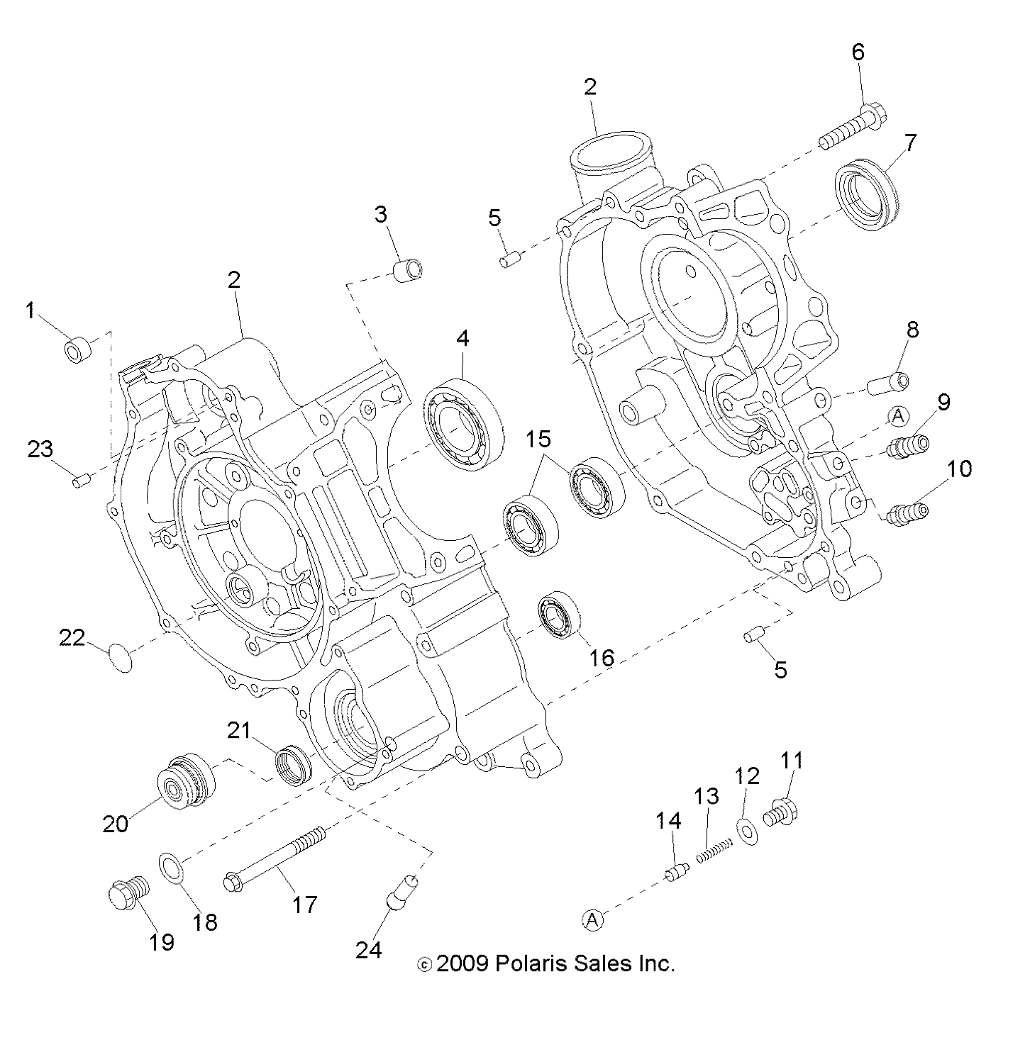 ENGINE, CRANKCASE - R12RH45AG/AH/AR (49RGRCRANKCASE10)