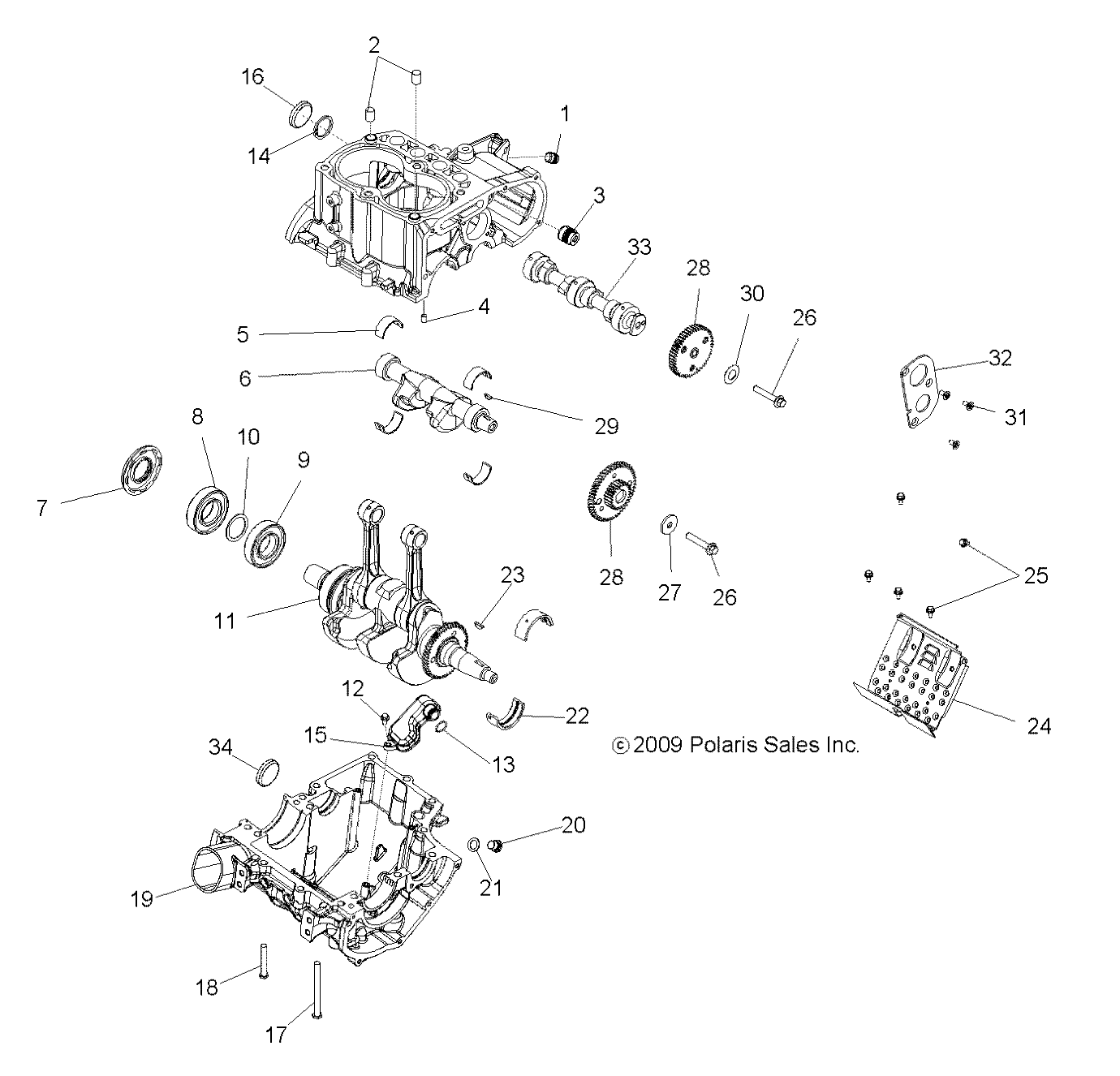 ENGINE, CRANKCASE and CRANKSHAFT - R11XH76AW/AZ/XY76AA (49RGRCRANKCASE10RZRS)