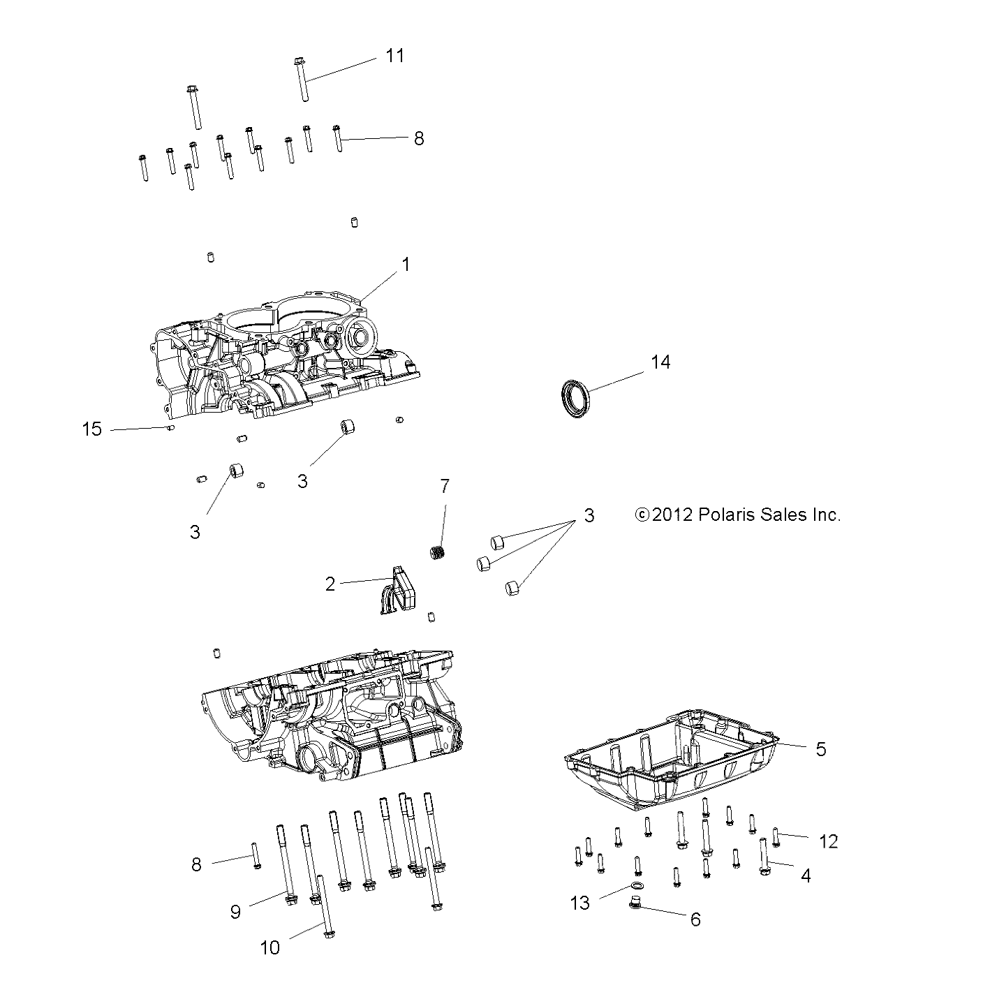 ENGINE, CRANKCASE - Z15VCE87AT/AV (49RGRCRANKCASE13900XP)