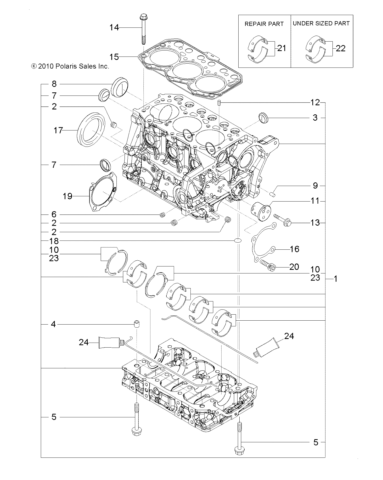 ENGINE, CYLINDER BLOCK - R11TH90DG (49RGRCYLINDER11DCREW)