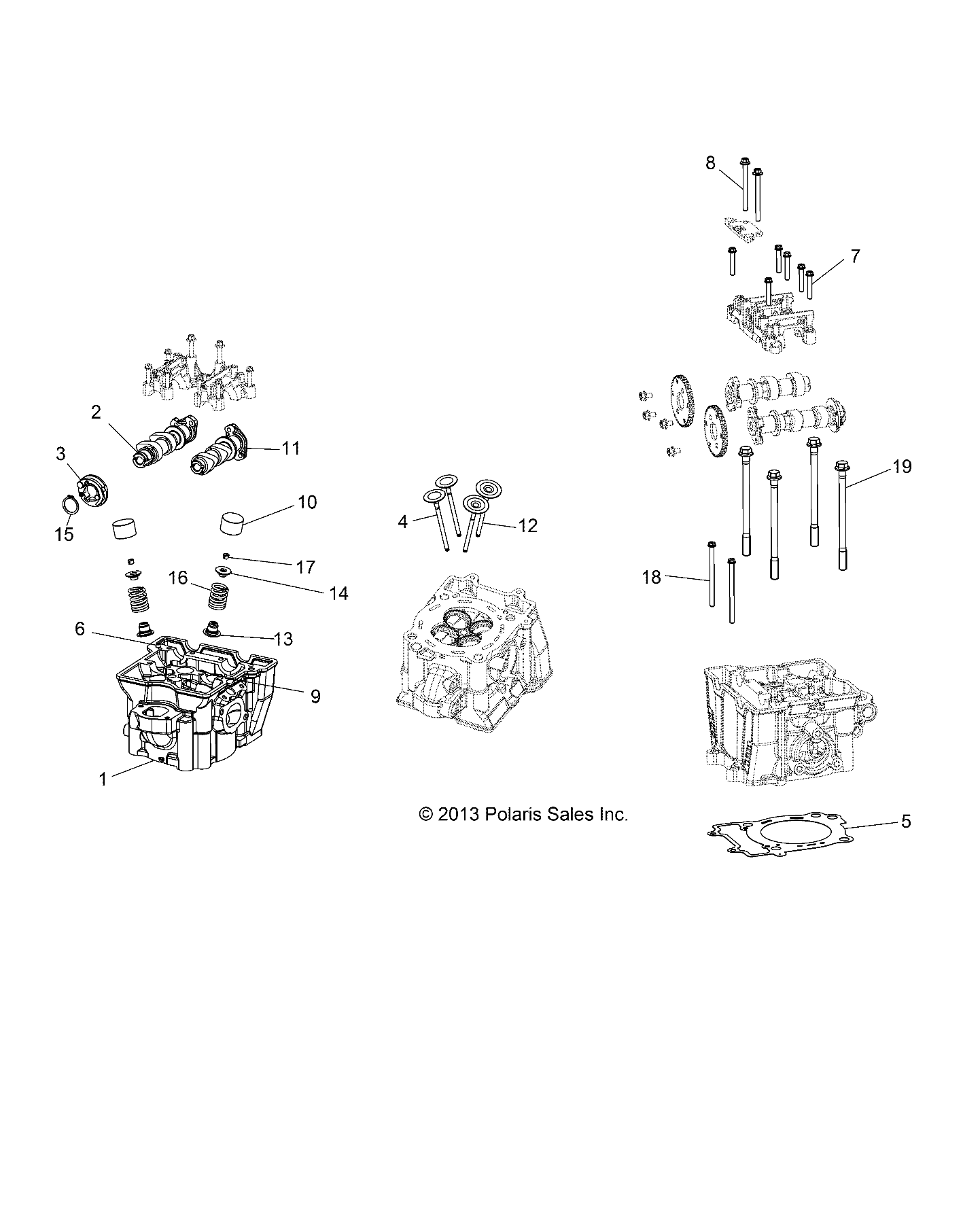 ENGINE, CYLINDER HEAD, CAMS and VALVES - Z14VH57AD/6EAI/6EAW (49RGRCYLINDERHD14RZR570)