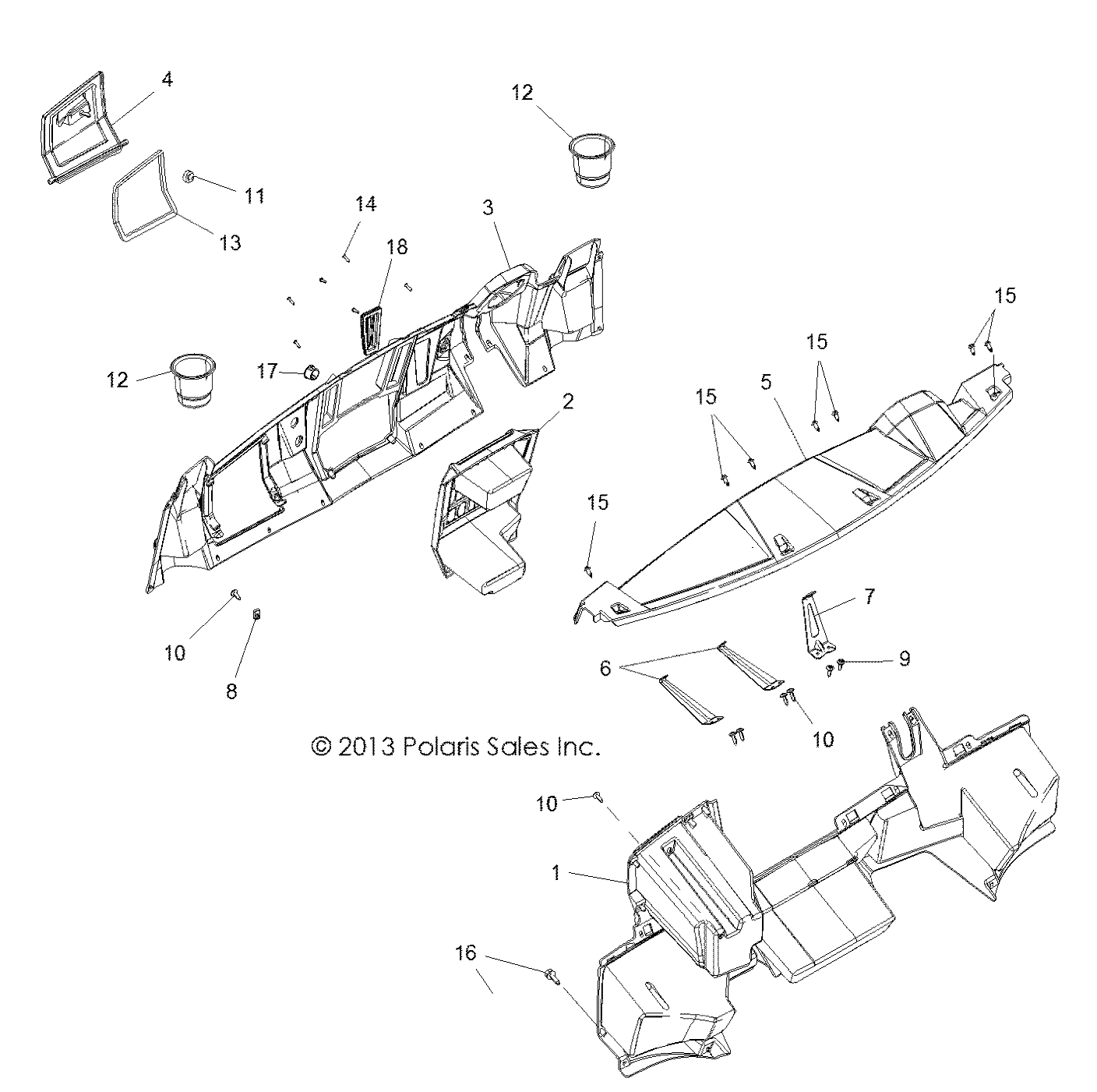 BODY, DASH - R16RVA57A1/B1/E57A9/B9 (49RGRDASH14CREW)