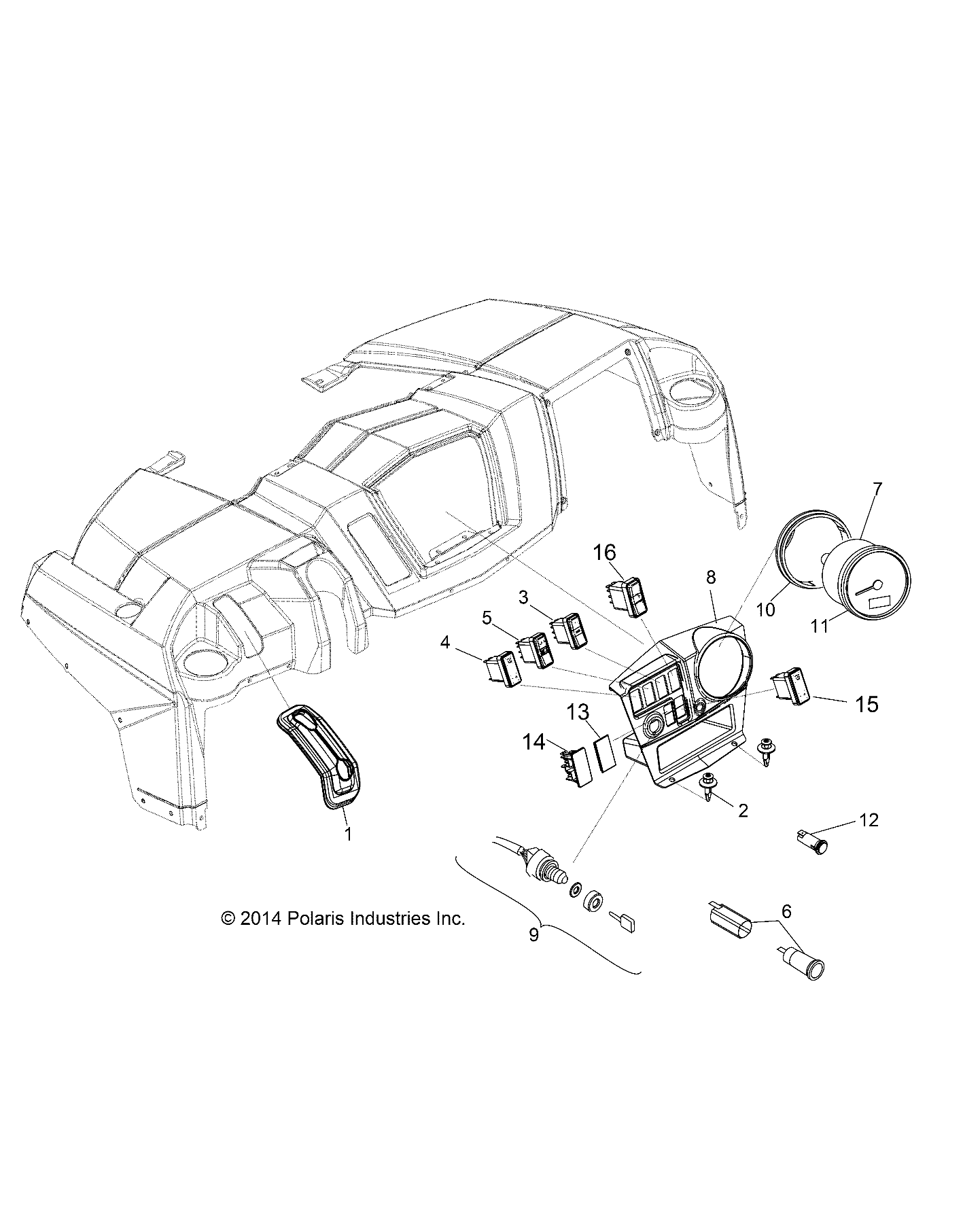 ELECTRICAL, DASH INSTRUMENTS and CONTROLS - R14WH9EMD (49RGRDASH14HIP)