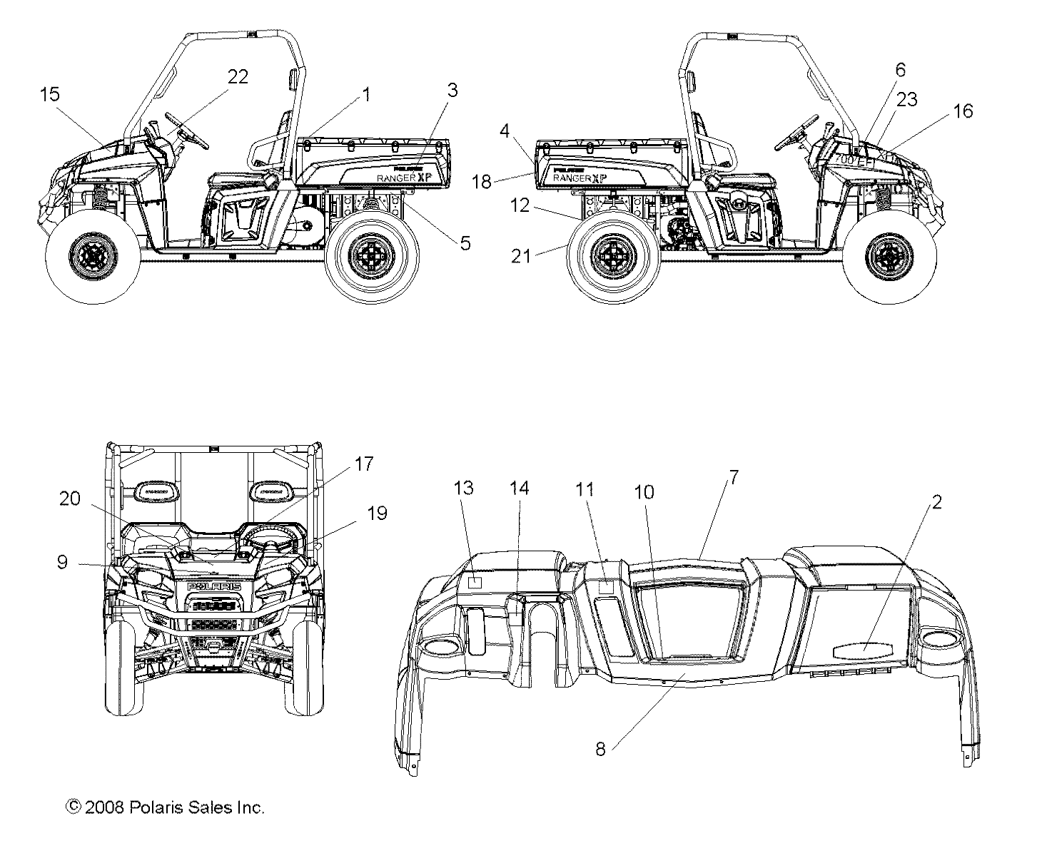 BODY, DECALS - R09HH68/HY68 ALL OPTIONS (49RGRDECAL097004X4)