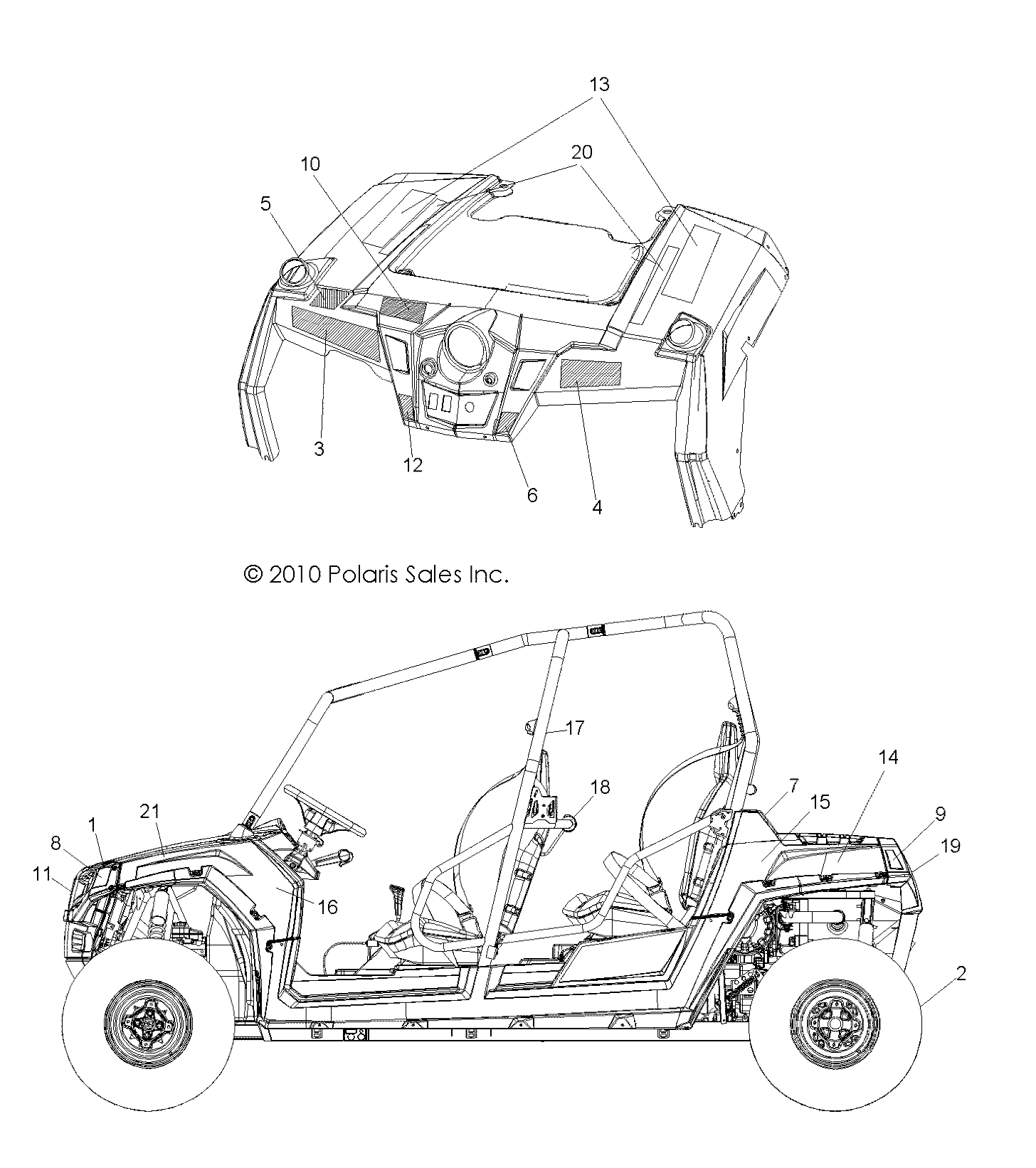 BODY, DECALS - R11XH76AW/AZ/XY76AA (49RGRDECAL11RZR4)