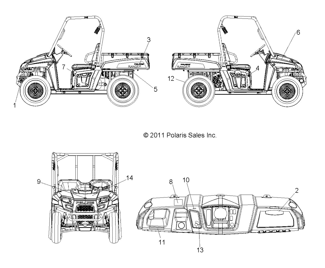 BODY, DECALS - R12RH50AG/AH/AM/AR/AZ (49RGRDECAL12500)