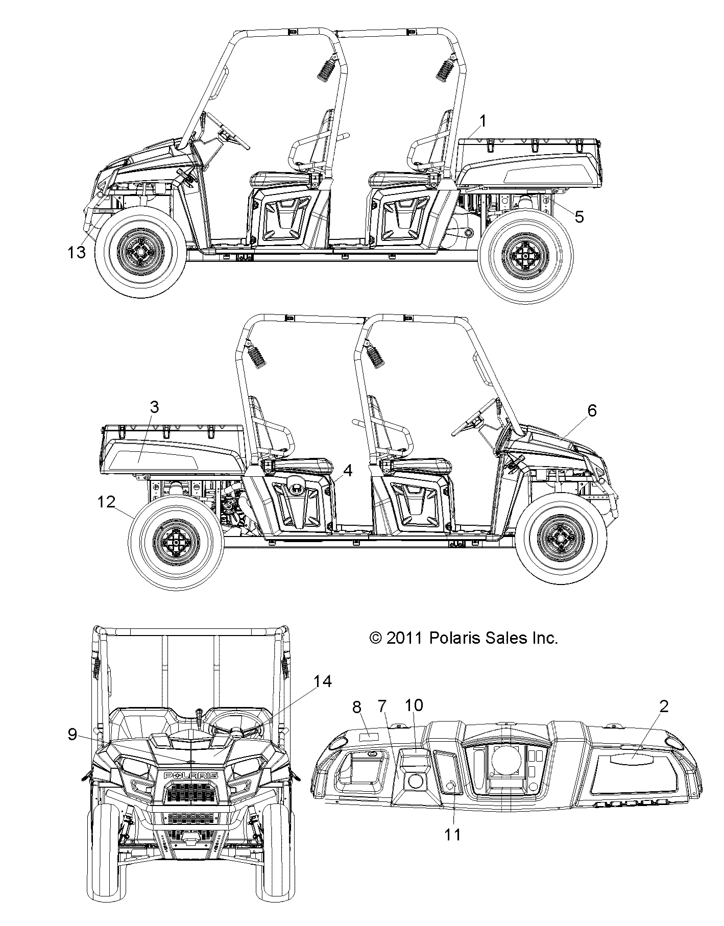 BODY, DECALS - R13WH50AG/AH/AR/AX (49RGRDECAL12500CREW)