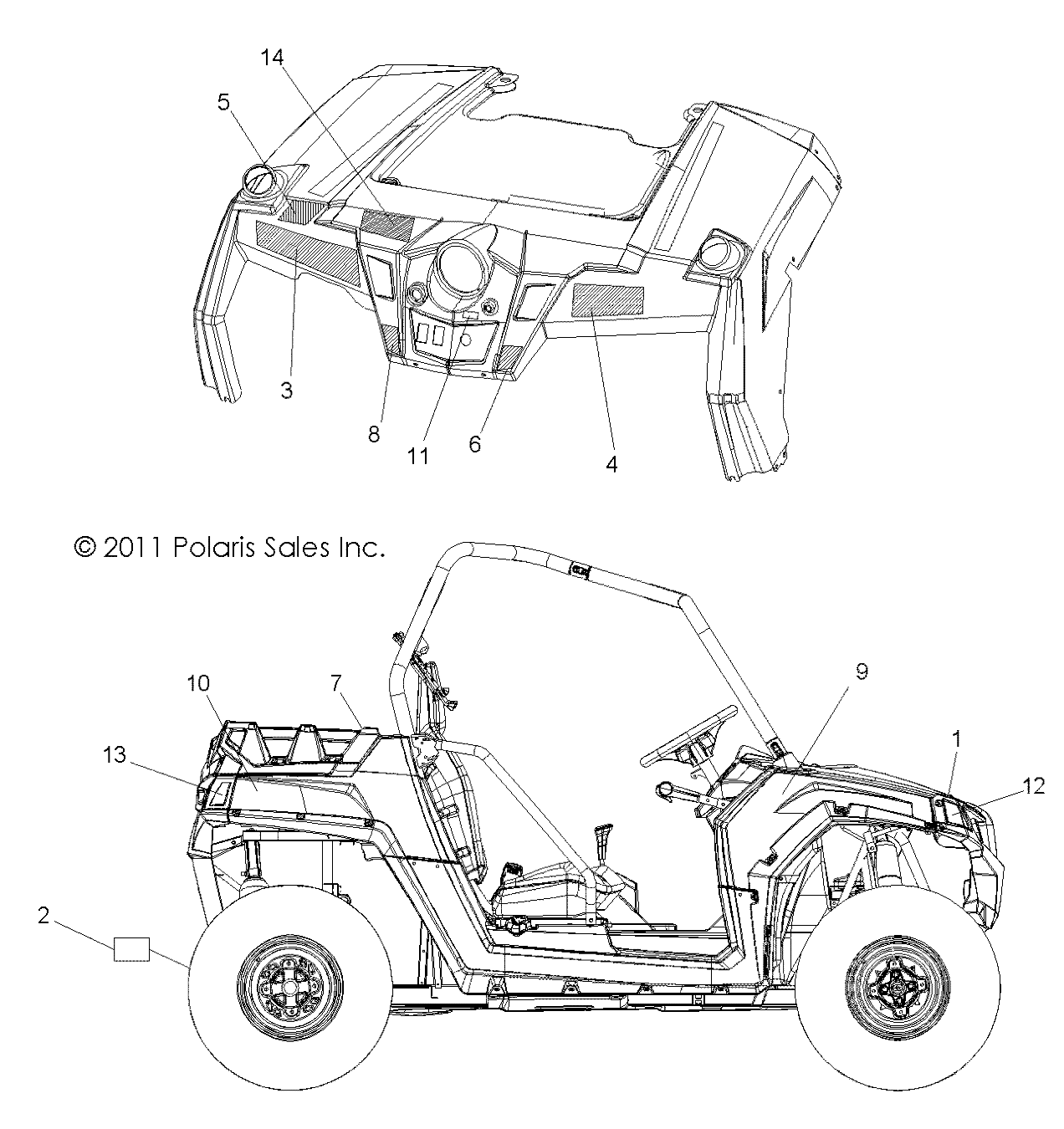 BODY, DECALS - R12VH57AD (49RGRDECAL12RZR600)