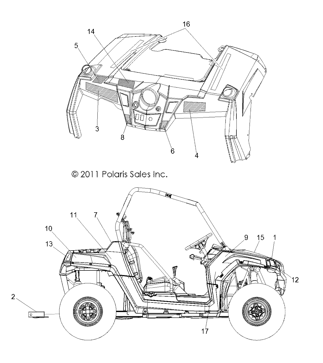 BODY, DECALS - R12VE76AB/AD/AE/AJ/AO (49RGRDECAL12RZRS)