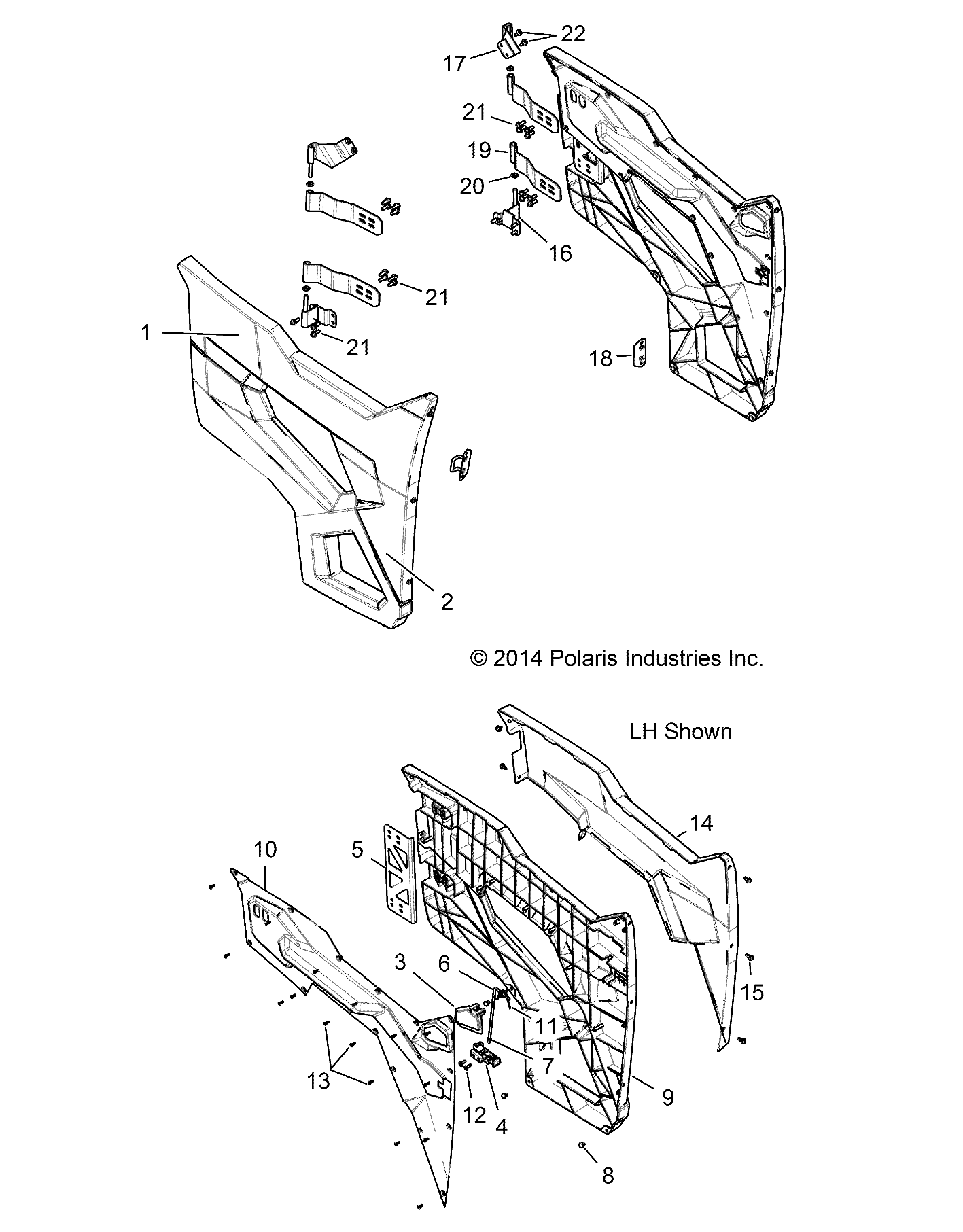 BODY, DOOR - R14UH9EAN  (49RGRDOOR149XP)