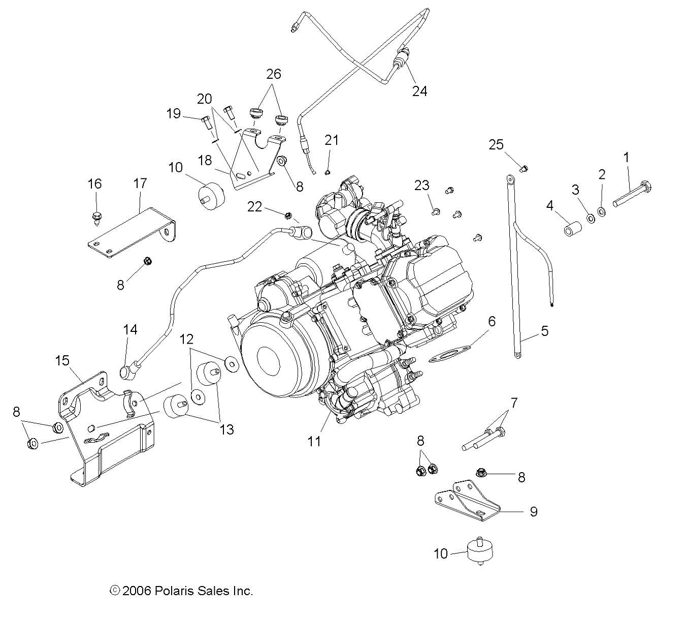 ENGINE MOUNTING - R06RD50AB/AC (49RGRENGINEMTG06500)