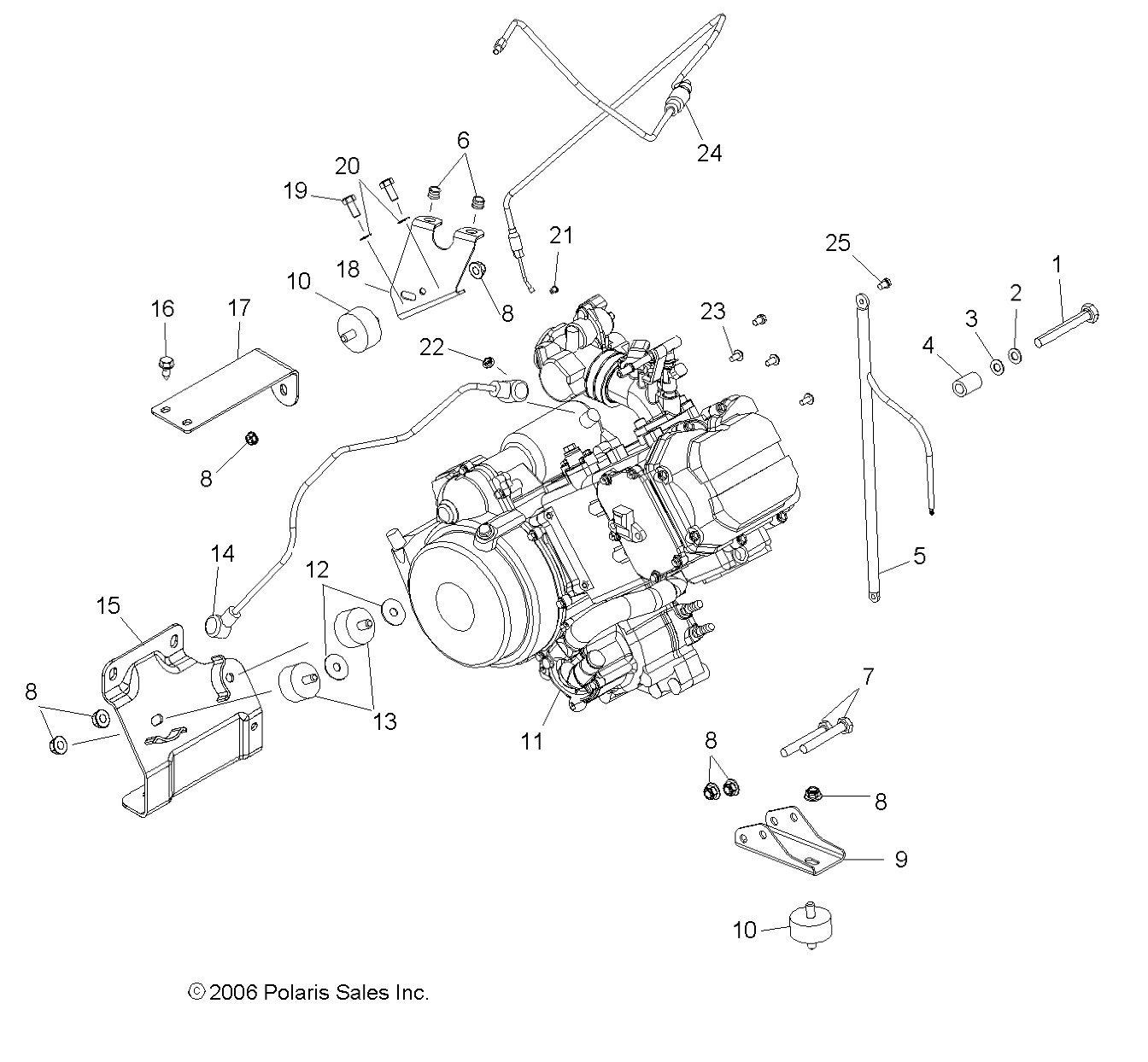 ENGINE, MOUNTING - R07RH50AF/AR/AT (49RGRENGINEMTG07500EFI)