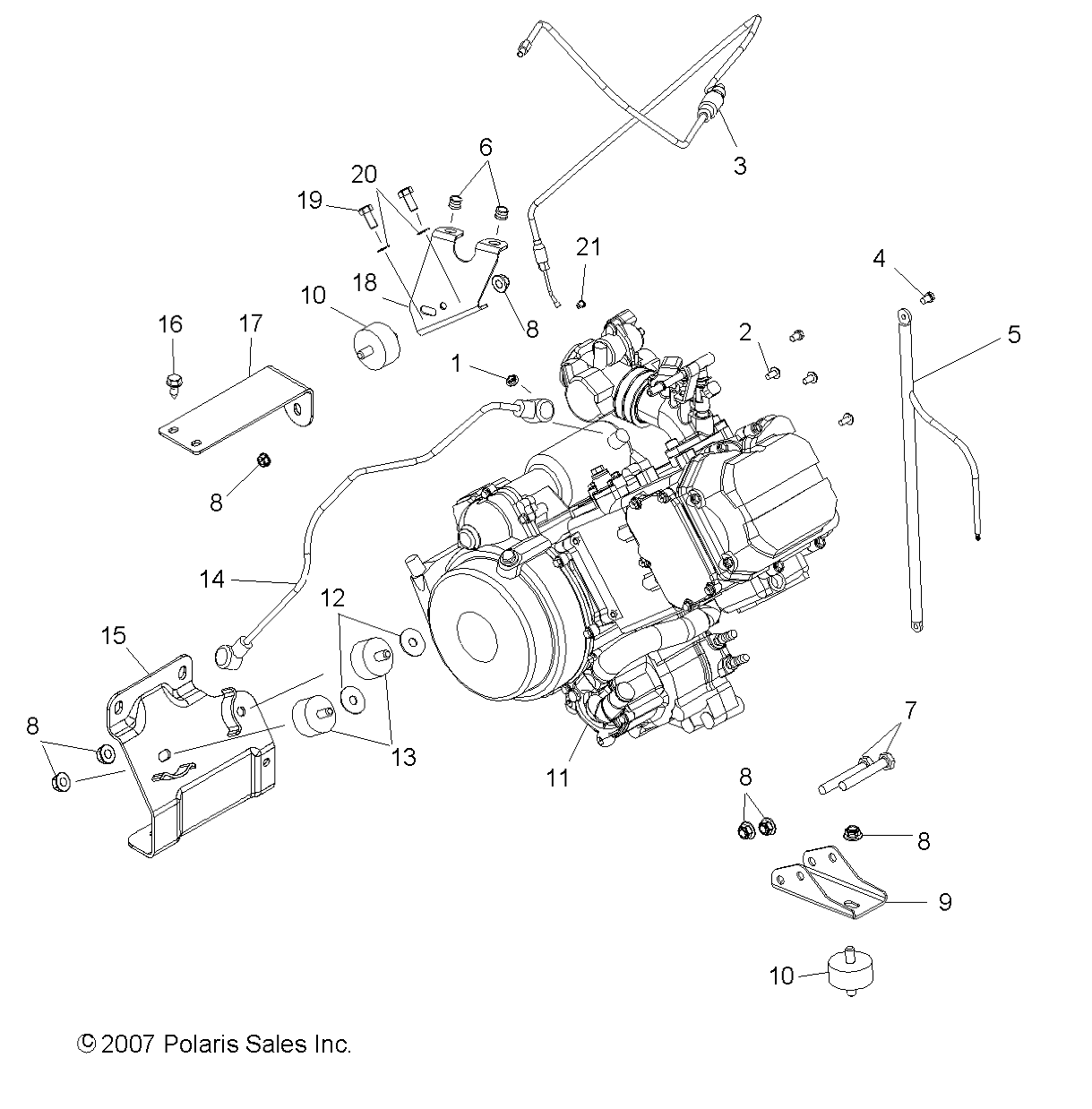 ENGINE, MOUNTING - R08RH50AF/AR/AT (49RGRENGINEMTG08500EFI)