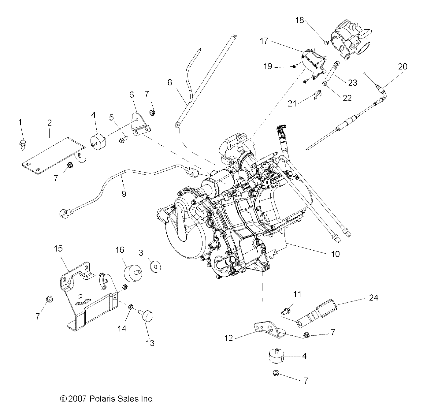 ENGINE, MOUNTING - R08RH68 ALL OPTIONS (49RGRENGINEMTG086X6)