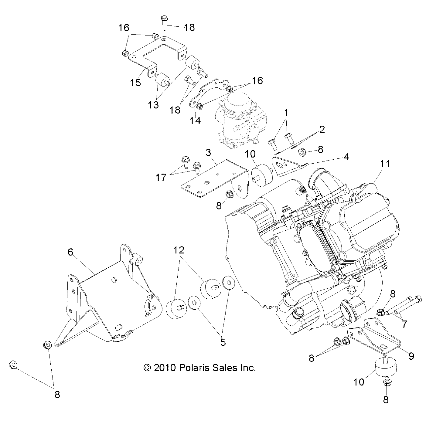 ENGINE, MOUNTING - R11RH45AG/AH/AR (49RGRENGINEMTG10)