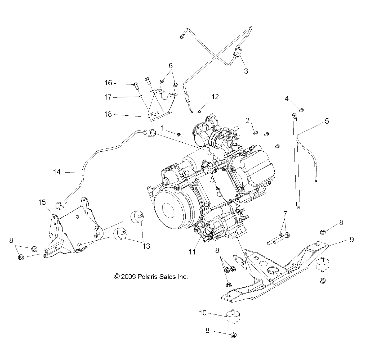 ENGINE, MOUNTING - R10TH50AG/AR (49RGRENGINEMTG105004X4)