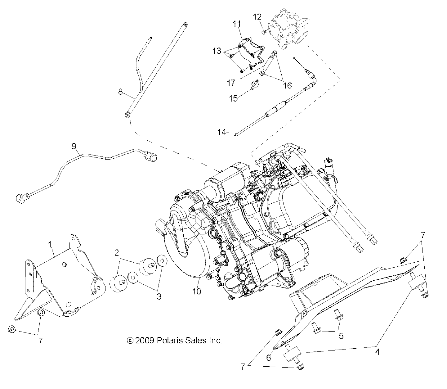 ENGINE, MOUNTING - R10TH76/TY76 ALL OPTIONS (49RGRENGINEMTG108004X4)