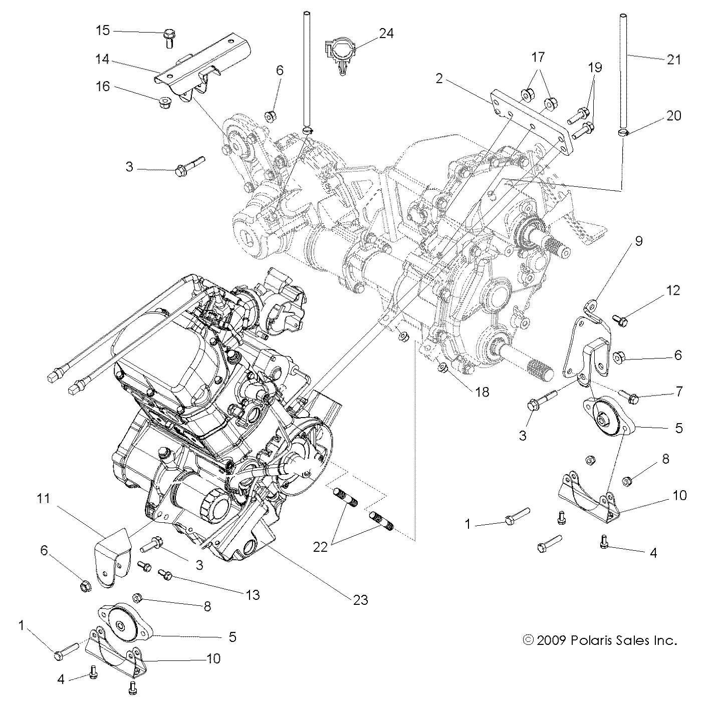 ENGINE, TRANSMISSION MOUNTING - Z14VE76FX/FI (49RGRENGINEMTG10RZRI)