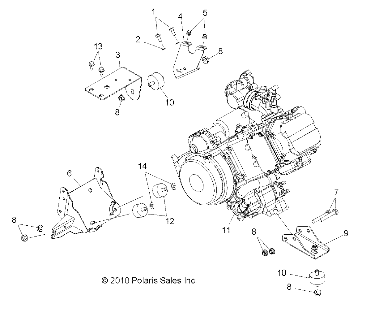 ENGINE, MOUNTING - R11WH50AG/AH/AR (49RGRENGINEMTG11500CREW)