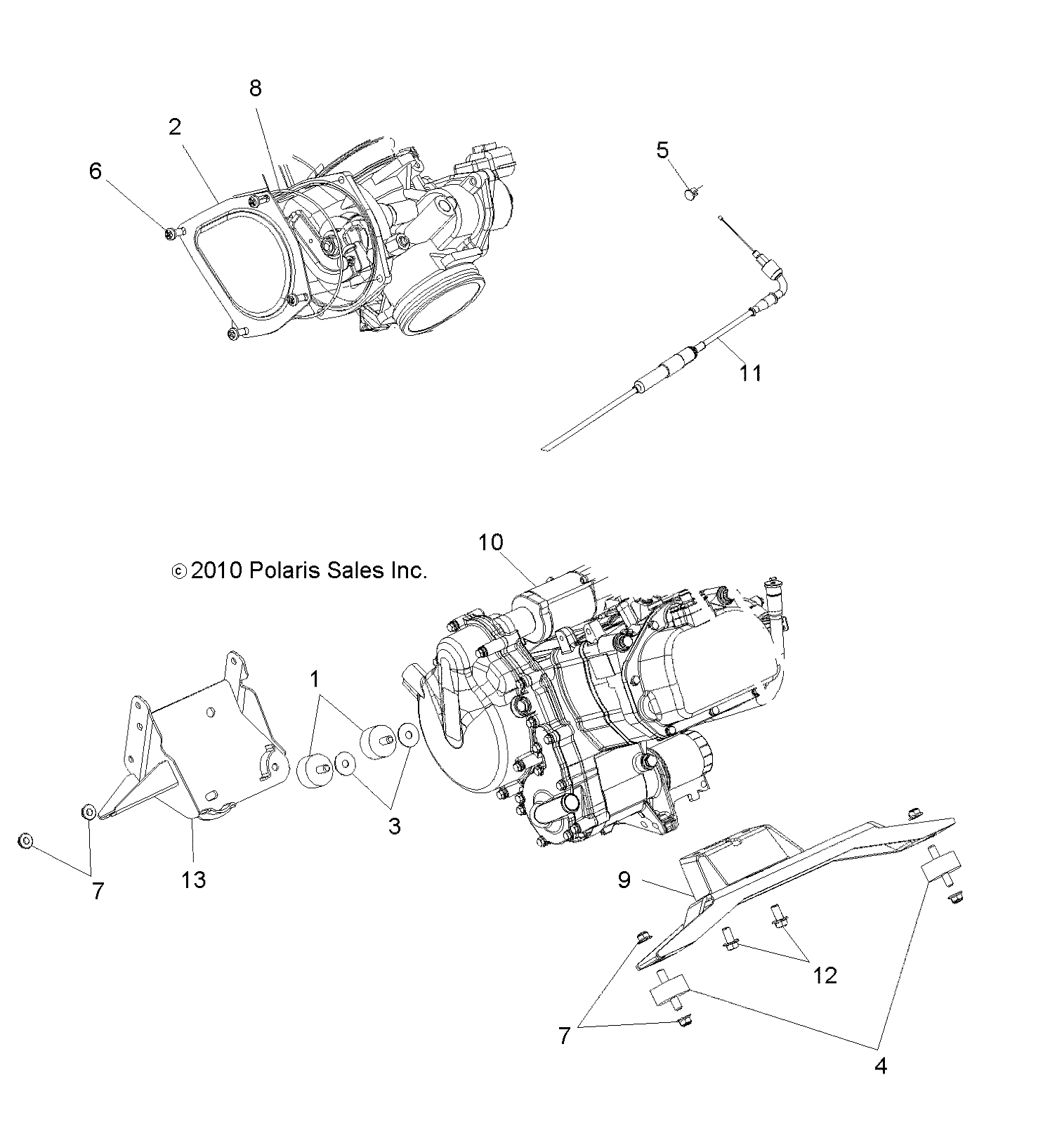 ENGINE, MOUNTING - R12TH76/TH7E/TX7E ALL OPTIONS (49RGRENGINEMTG11800CREW)