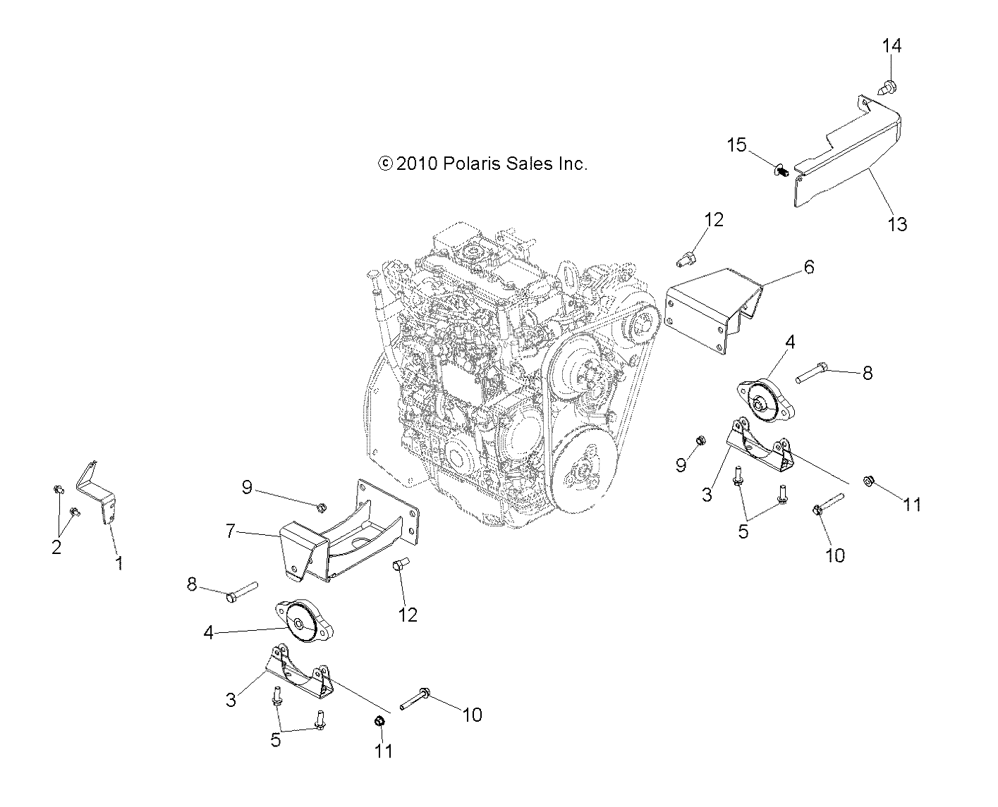 ENGINE, MOUNTING & LONG BLOCK - R14TH90DG (49RGRENGINEMTG11900D)