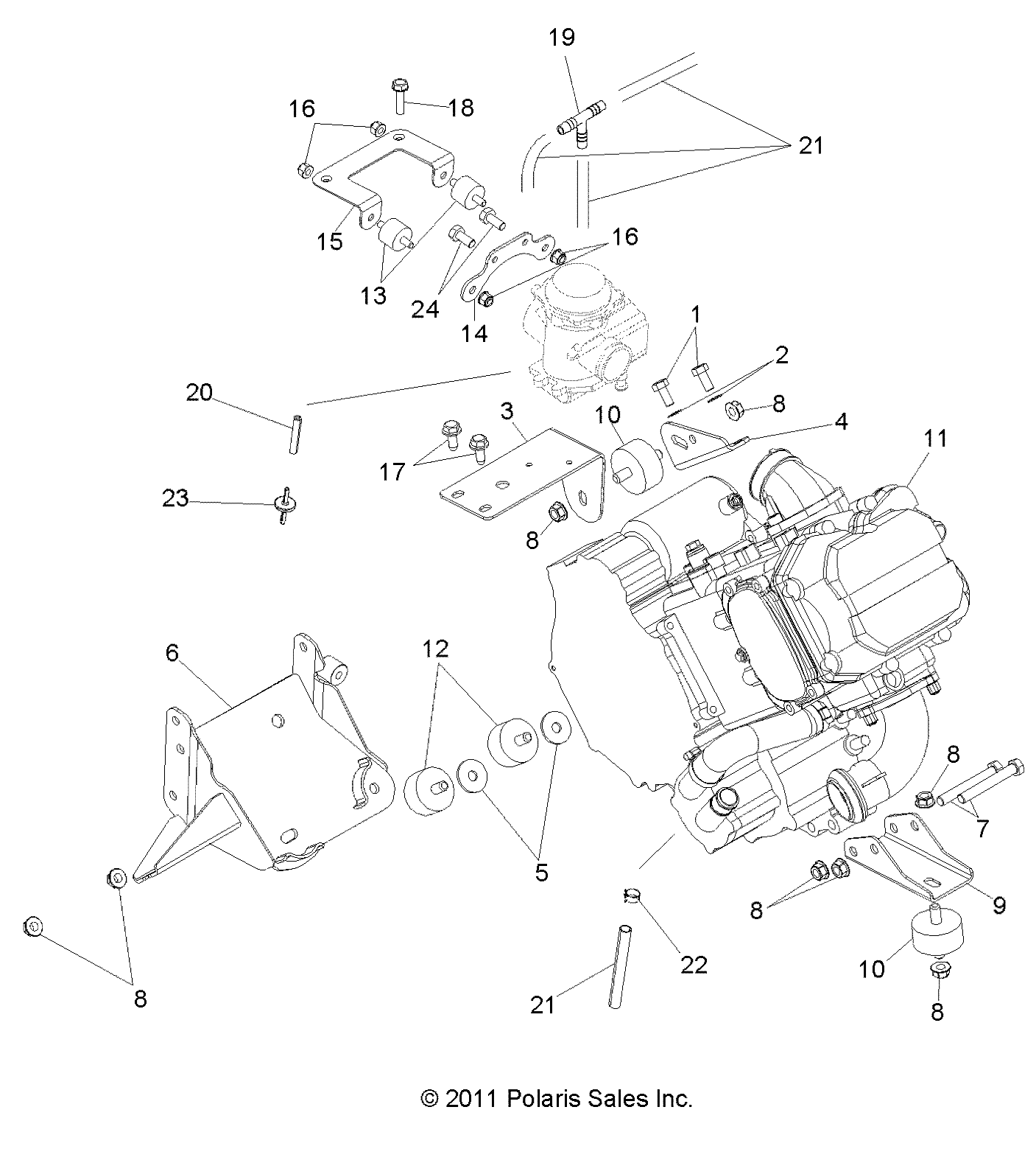 ENGINE, MOUNTING - R12RH45AG/AH/AR (49RGRENGINEMTG12400)