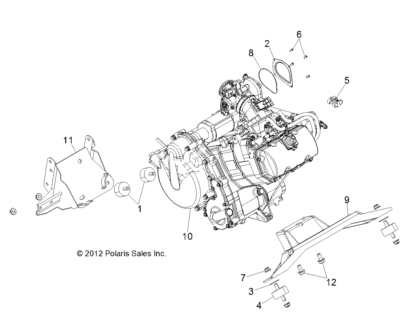 ENGINE, MOUNTING - R13RH76AG/AH/AN (49RGRENGINEMTG13800MID)