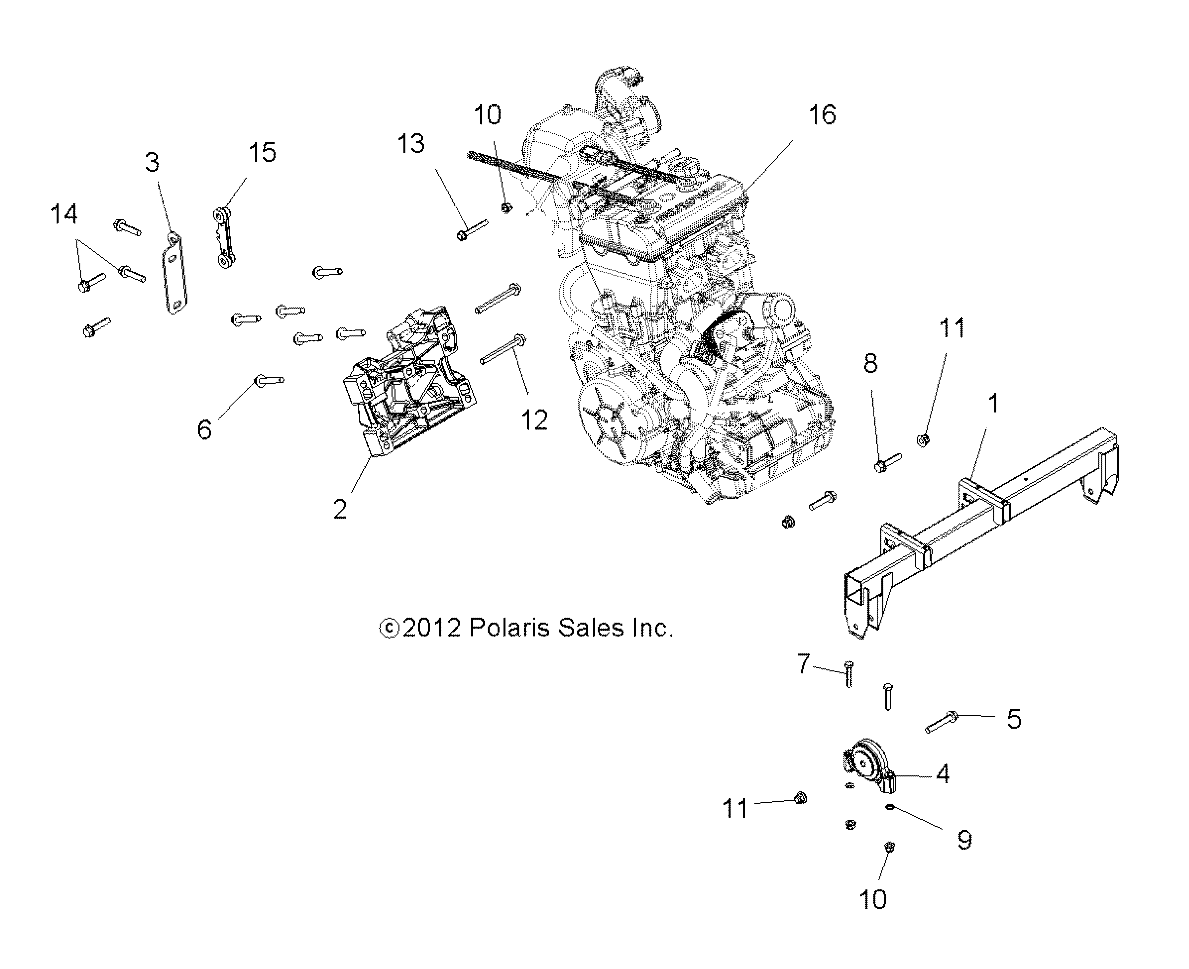 ENGINE, MOUNTING & LONG BLOCK - R15RTE87FA (49RGRENGINEMTG13900XP)