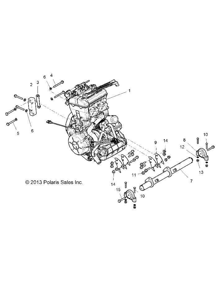 ENGINE, MOUNTING & LONG BLOCK - Z14ST1EAM/EAW/EAK/EAN/EFW (49RGRENGINEMTG14RZR1000)