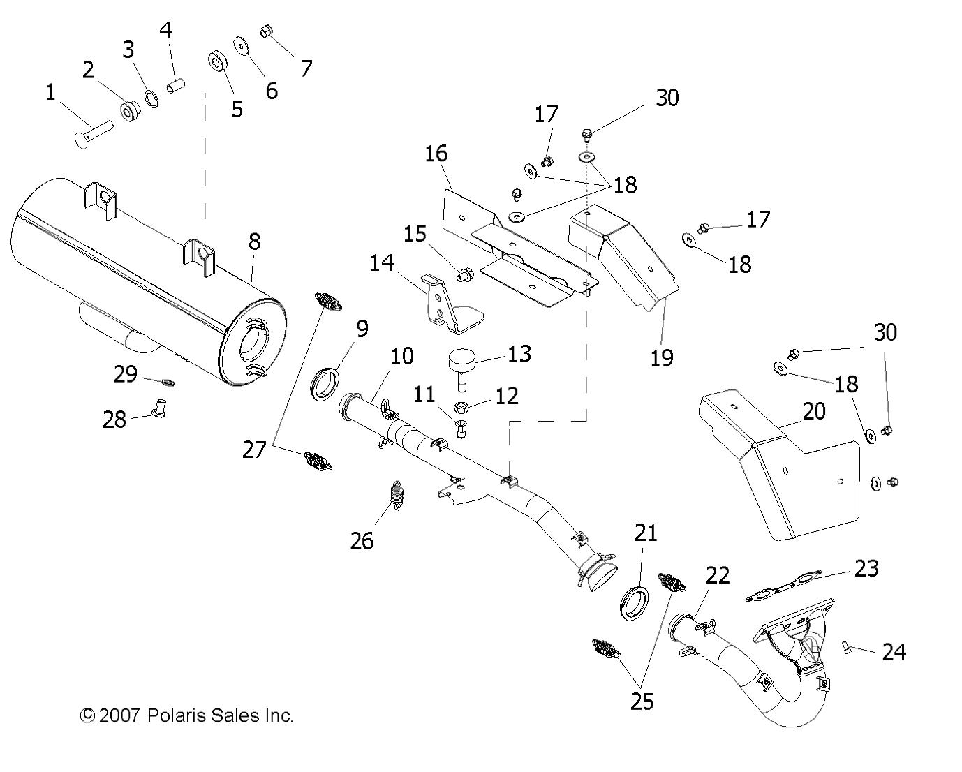 ENGINE, EXHAUST - R08WH68AG/AH/AK/AR (49RGREXHAUST087004X4)